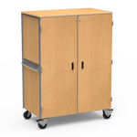 Virco 2501 - Mobile Storage Cabinet With Four Adjustable Steel Shelves, Two Hinged Doors - 48