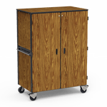 Virco 2501 - Mobile Storage Cabinet With Four Adjustable Steel Shelves, Two Hinged Doors - 48