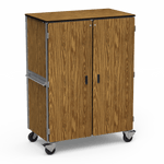 Virco 2501 - Mobile Storage Cabinet With Four Adjustable Steel Shelves, Two Hinged Doors - 48