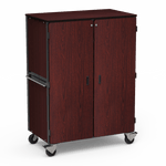 Virco 2501 - Mobile Storage Cabinet With Four Adjustable Steel Shelves, Two Hinged Doors - 48