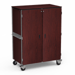 Virco 2501 - Mobile Storage Cabinet With Four Adjustable Steel Shelves, Two Hinged Doors - 48