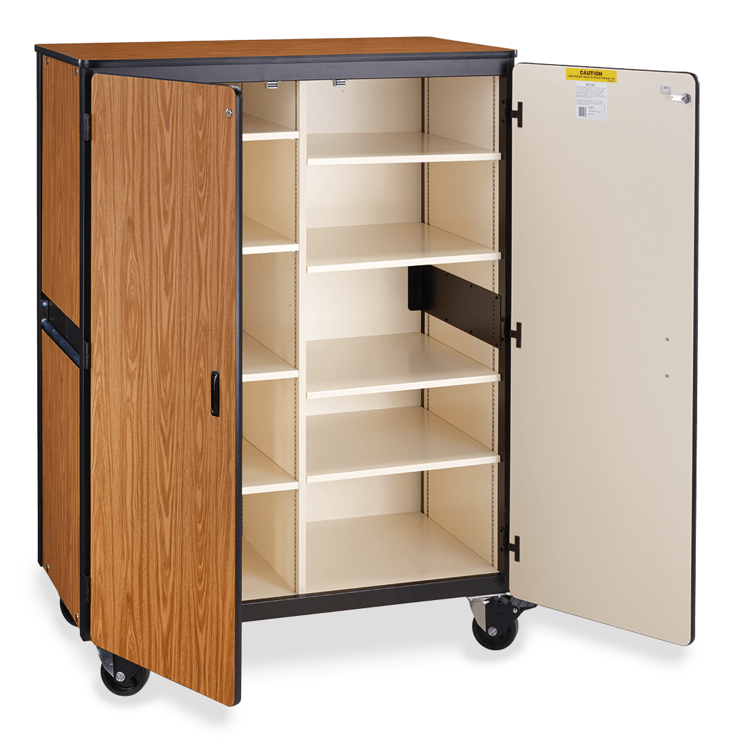 Virco 2502 - Mobile Storage Cabinet With Eight Shelves - 48"W x 28"D x 66"H (Virco 2502) - SchoolOutlet
