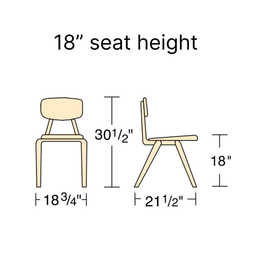 Virco 3018 School Chair for Students 5th Grade to Adult - Hard Plastic Seat & Back, Durable and Stackable for Classroom Seating - SchoolOutlet