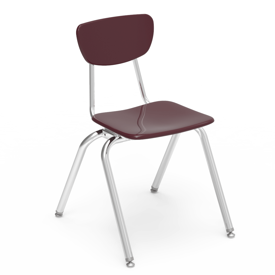 Virco 3018 School Chair for Students 5th Grade to Adult - Hard Plastic Seat & Back, Durable and Stackable for Classroom Seating - SchoolOutlet