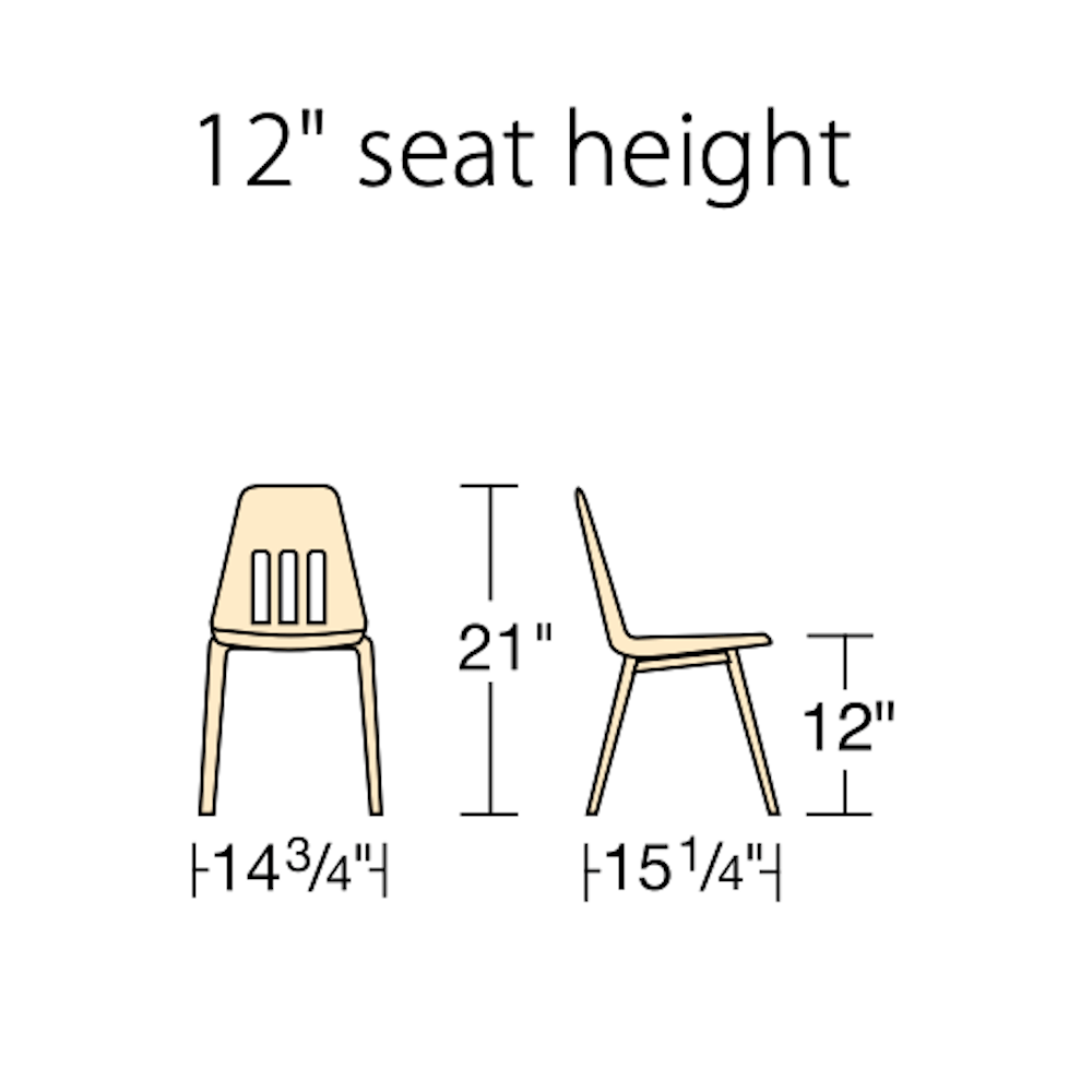 Virco 9012 Preschool - 1st Grade Stack Chair - 12" Seat Height - SchoolOutlet