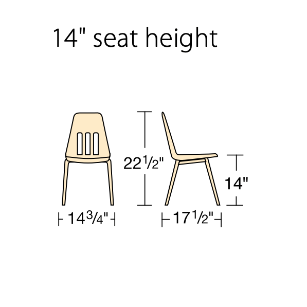 Virco 9014 Classroom Chair 14" Seat Height Stackable for Students Kindergarten to 2nd Grade - SchoolOutlet