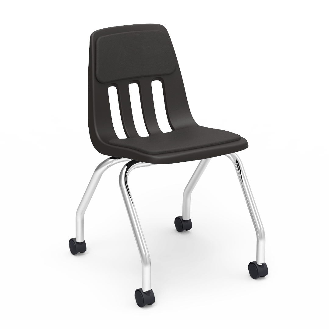 Virco 9050P - Mobile Computer Task Chair with Wheels, Padded/Upholstered Seat - 18" Seat Height (Virco 9050P) - SchoolOutlet