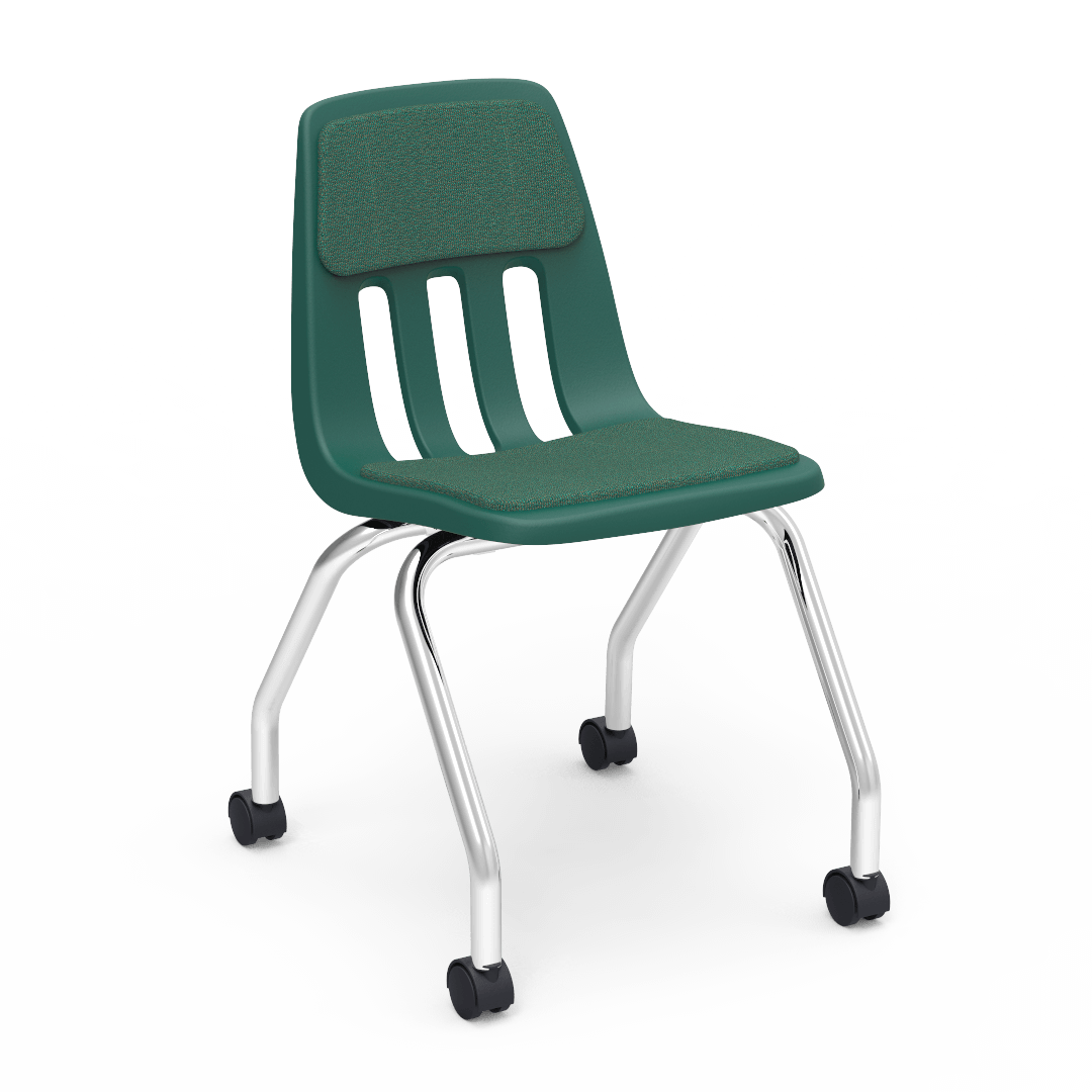 Virco 9050P - Mobile Computer Task Chair with Wheels, Padded/Upholstered Seat - 18" Seat Height (Virco 9050P) - SchoolOutlet