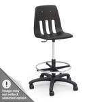 Virco 9260GCLS - 9000 Series Mobile Lab Stool with Chrome Footring and Black Base/Wheels - Seat Adjusts from 19