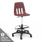 Virco 9260GCLS - 9000 Series Mobile Lab Stool with Chrome Footring and Black Base/Wheels - Seat Adjusts from 19