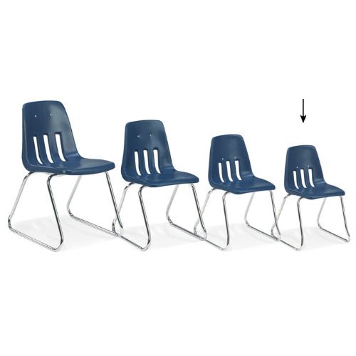Virco 9612 - 9000 Series Sled-Based Stack Chair with Steel Back Support - 12" Seat Height (Virco 9612) - SchoolOutlet