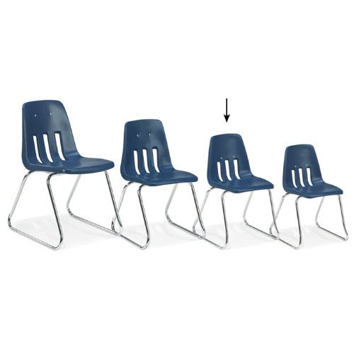 Virco 9614 - 9000 Series Sled-Based Stack Chair with Steel Back Support - 14" Seat Height (Virco 9614) - SchoolOutlet