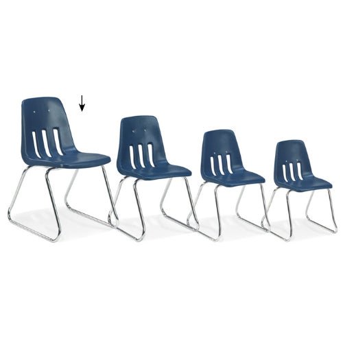 Virco 9618 - 9000 Series Sled-Based Stack Chair with Steel Back Support - 18" Seat Height (Virco 9618) - SchoolOutlet