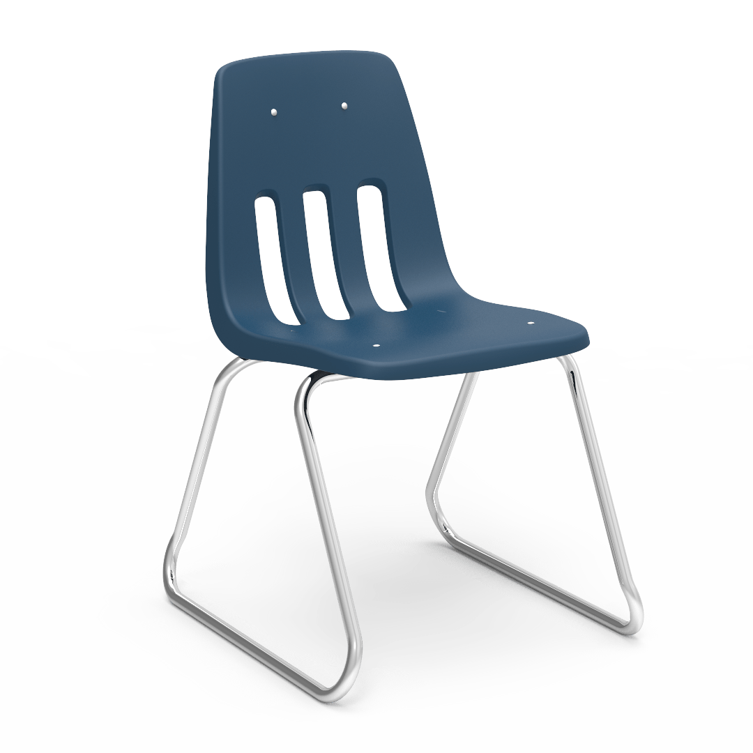 Virco 9618 - 9000 Series Sled-Based Stack Chair with Steel Back Support - 18" Seat Height (Virco 9618) - SchoolOutlet