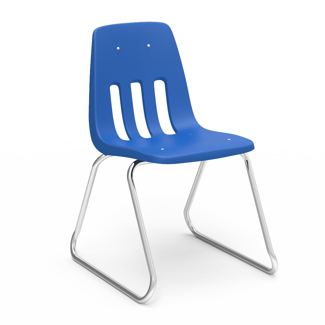 Virco 9618 - 9000 Series Sled-Based Stack Chair with Steel Back Support - 18" Seat Height (Virco 9618) - SchoolOutlet