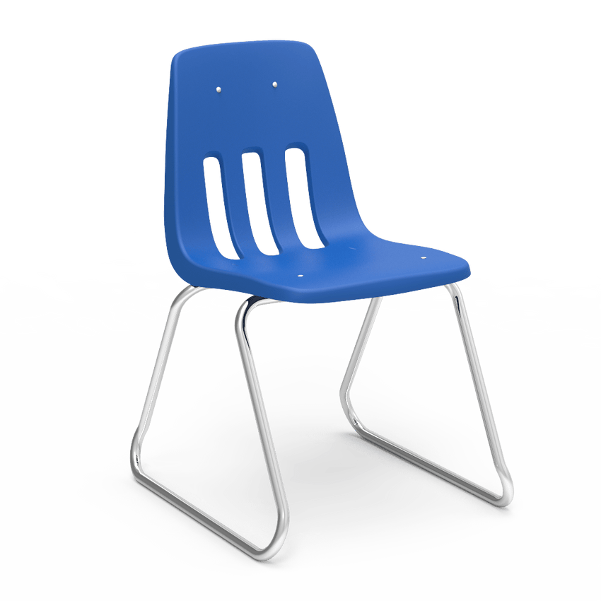 Virco 9618 - 9000 Series Sled-Based Stack Chair with Steel Back Support - 18" Seat Height (Virco 9618) - SchoolOutlet