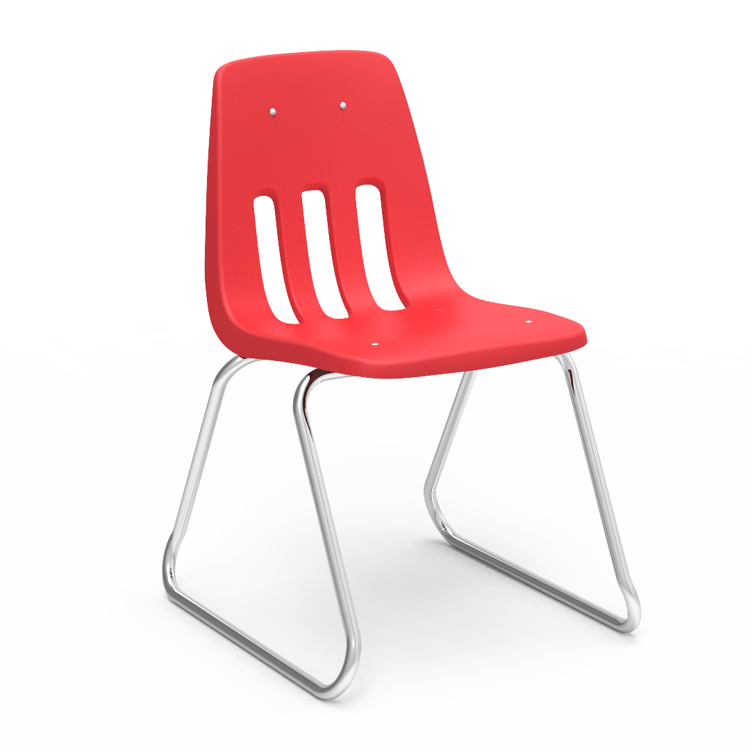 Virco 9618 - 9000 Series Sled-Based Stack Chair with Steel Back Support - 18" Seat Height (Virco 9618) - SchoolOutlet