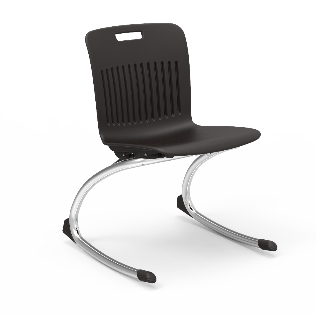 Black Rocking Classroom Chair with two curved legs
