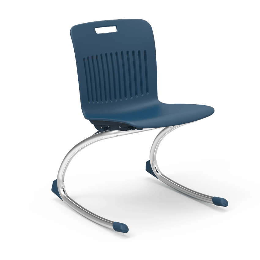 Dark Blue Rocking Classroom Chair with two curved legs