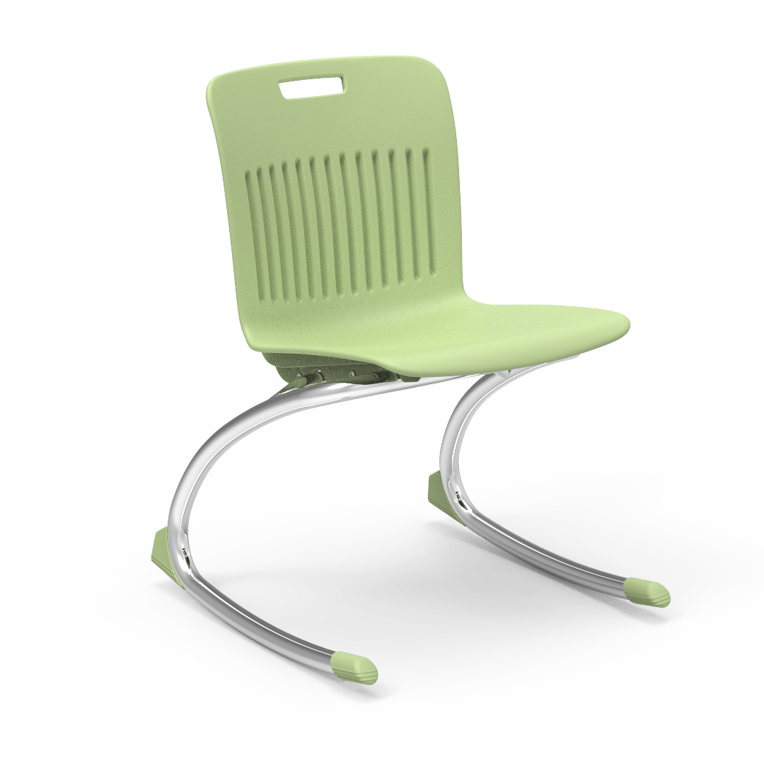 Lime Green Rocking Classroom Chair with two curved legs