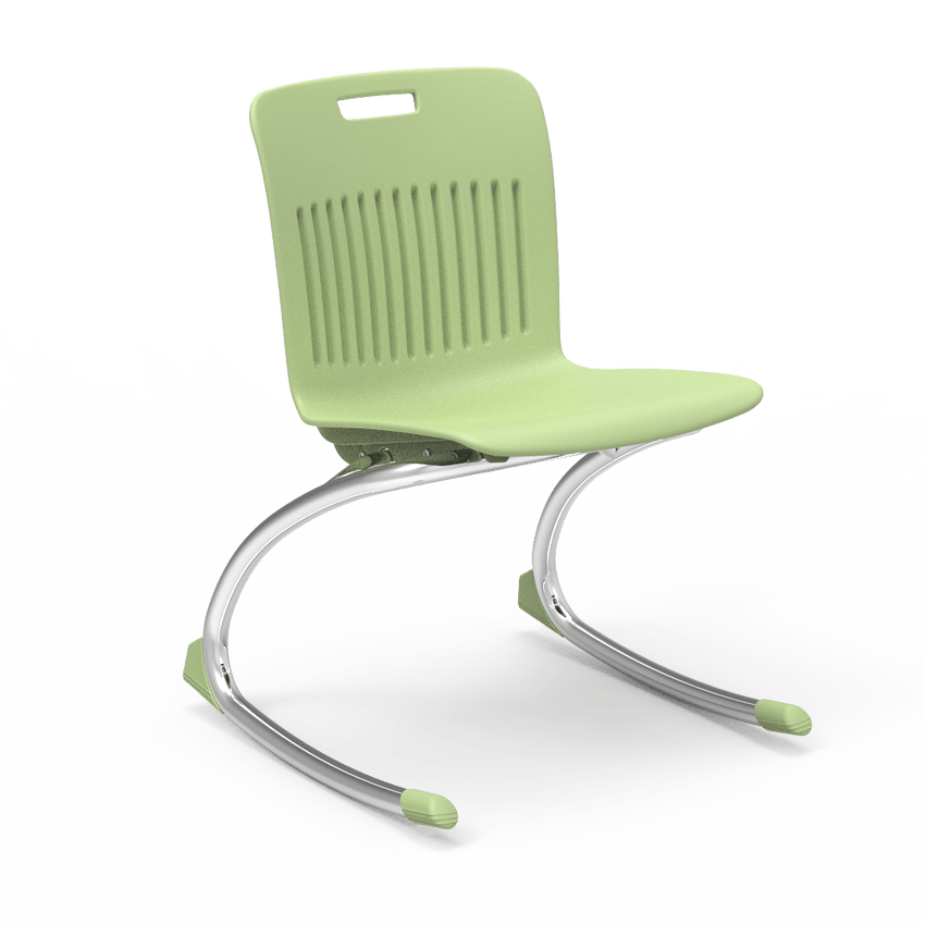 Lime Green Rocking Classroom Chair with two curved legs