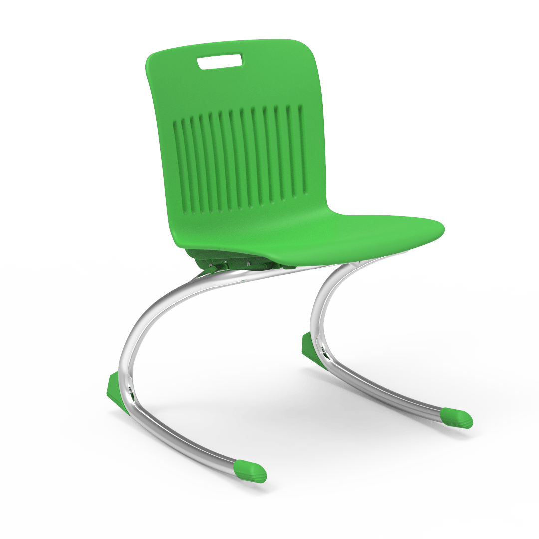 Green Rocking Classroom Chair with two curved legs