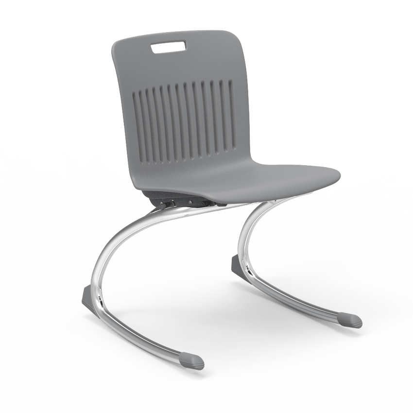 Grey Rocking Classroom Chair with two curved legs