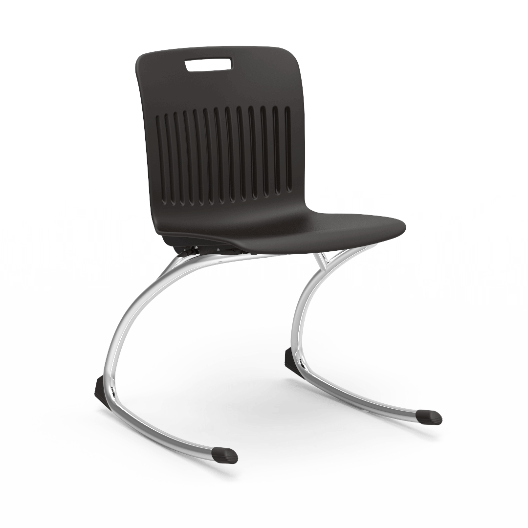Black Rocking Classroom Chair with 2 curved legs