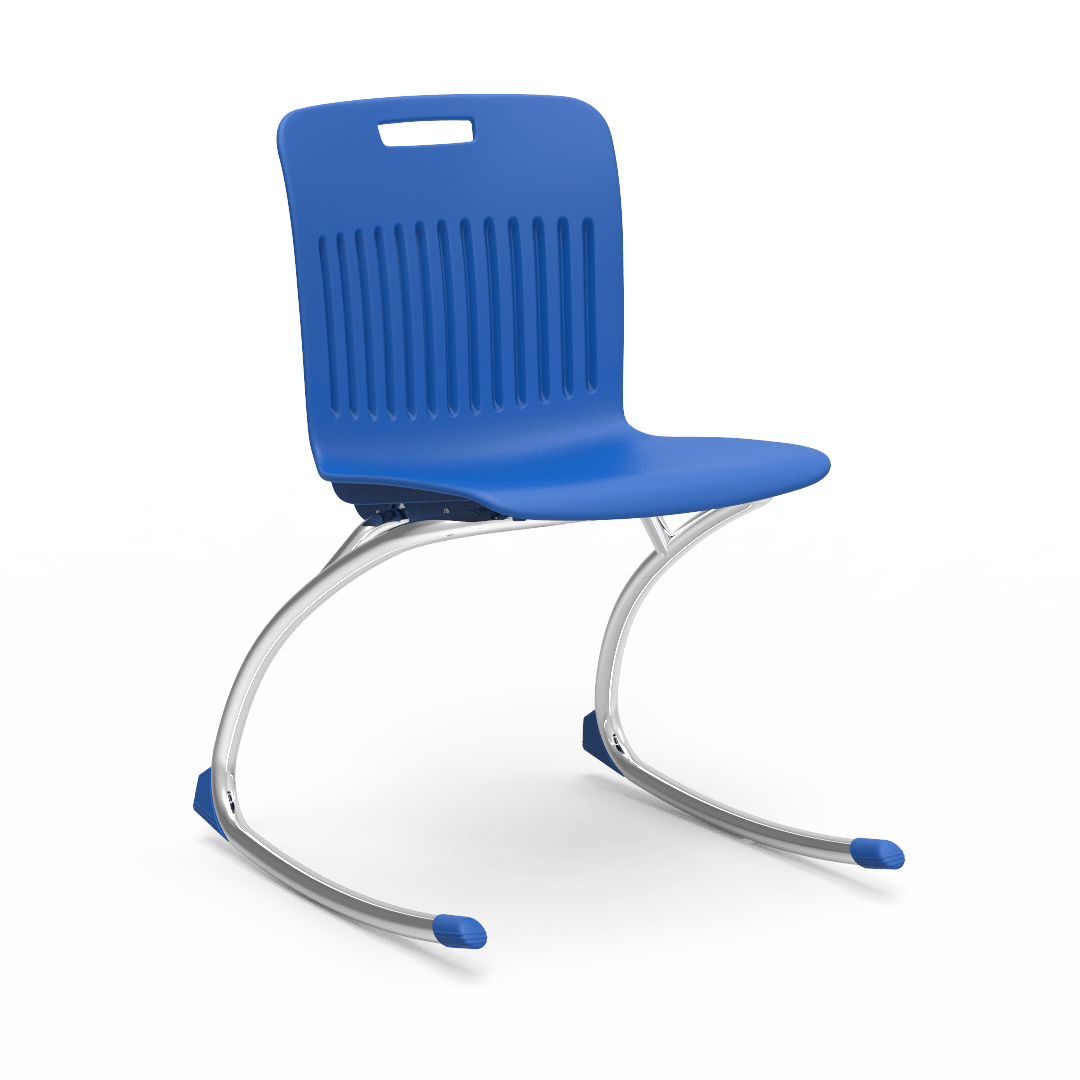 Blue Rocking Classroom Chair with 2 curved legs