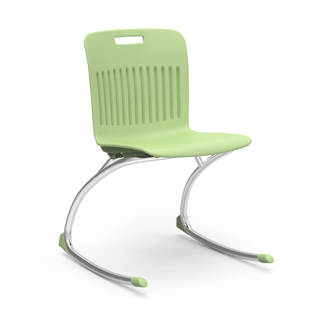 Lime Green Rocking Classroom Chair with 2 curved legs