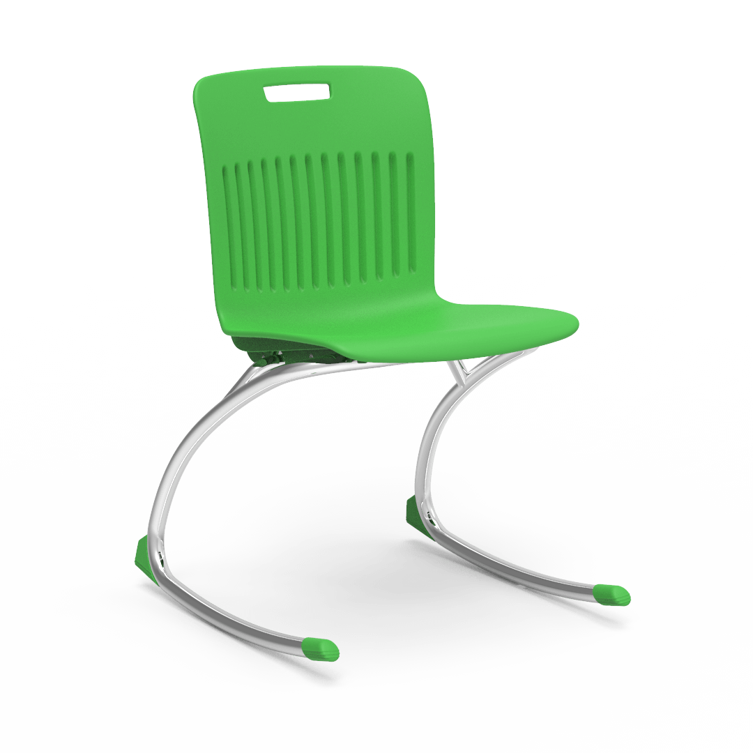 Green Rocking Classroom Chair with 2 curved legs