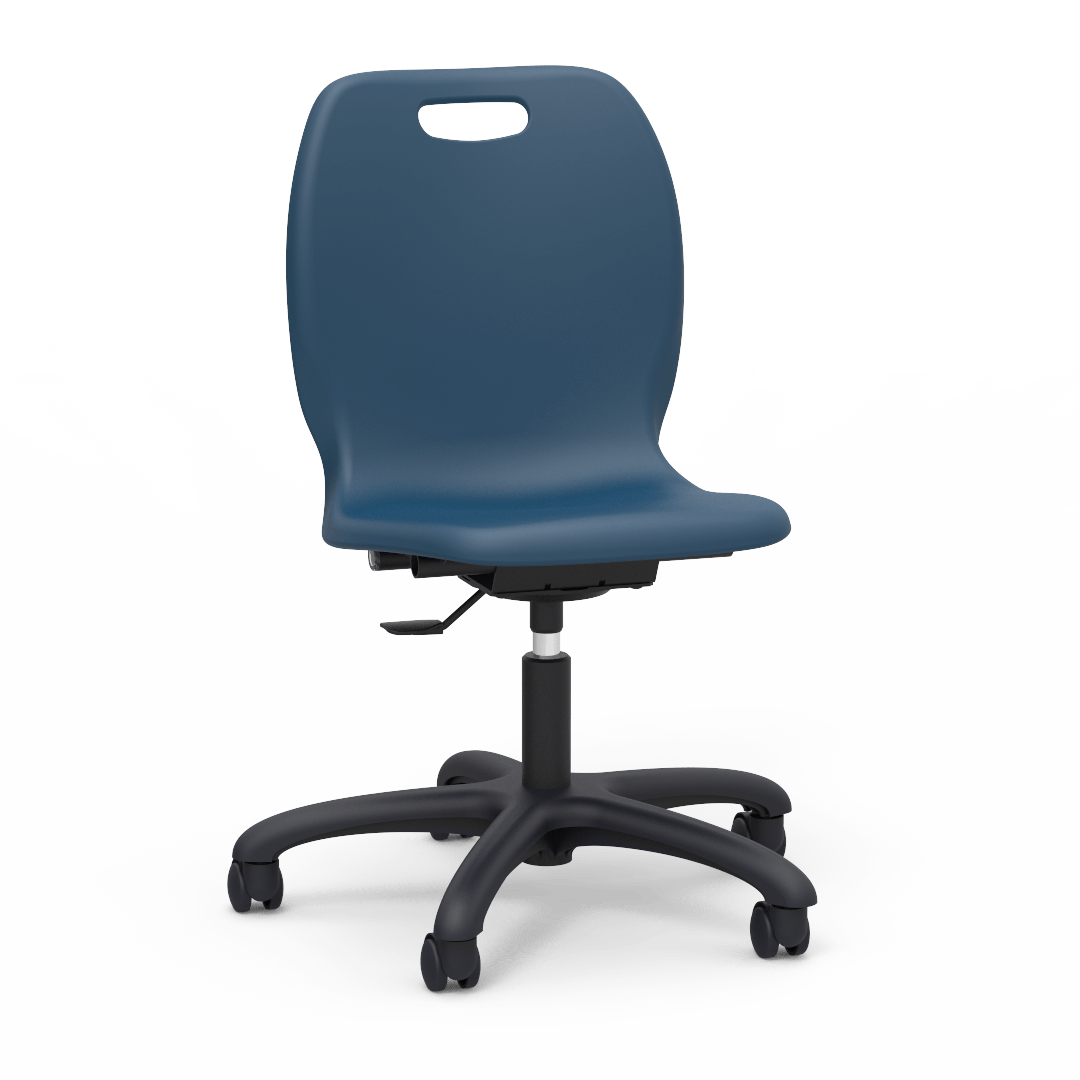 Virco N2 Series Height Adjustable Mobile Task Chair - XL Seat (Virco N260ELGC) - SchoolOutlet