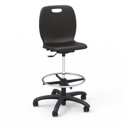 Virco N2 Series Height Adjustable Mobile Lab Stool - XL Seat