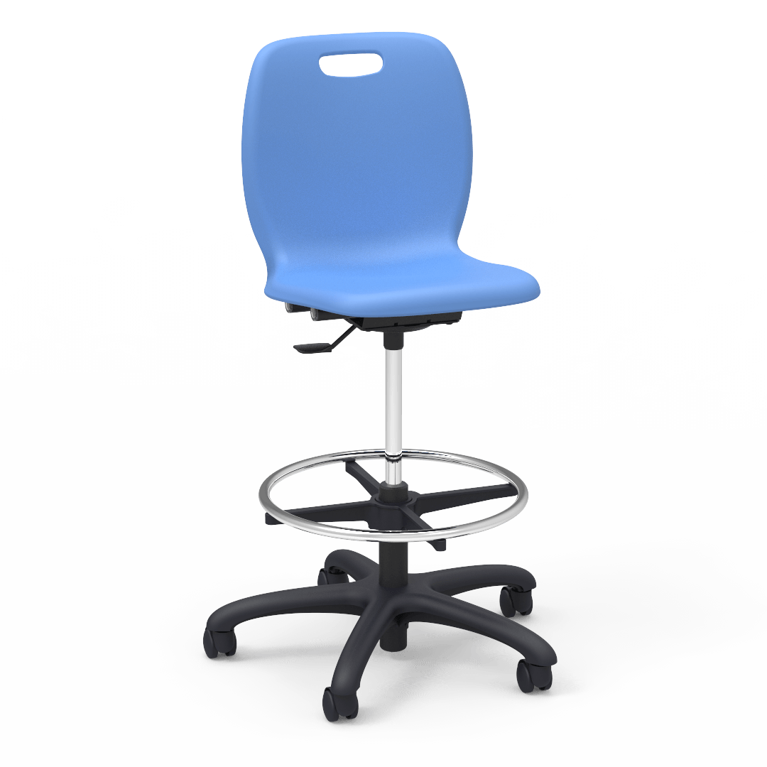 Virco N2 Series Height Adjustable Mobile Lab Stool - SchoolOutlet