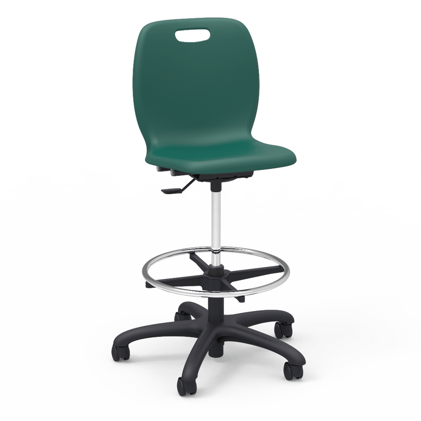 Virco N2 Series Height Adjustable Mobile Lab Stool - SchoolOutlet