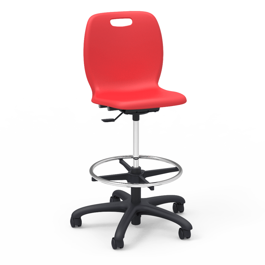 Virco N2 Series Height Adjustable Mobile Lab Stool - SchoolOutlet