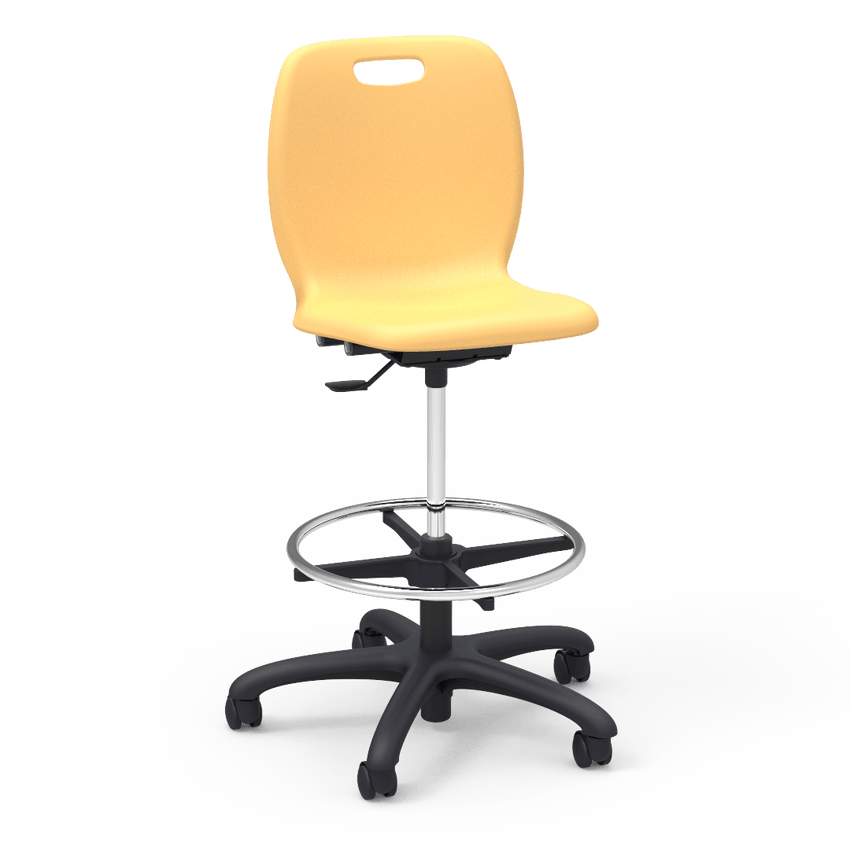 Virco N2 Series Height Adjustable Mobile Lab Stool - SchoolOutlet