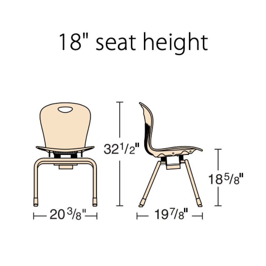 Virco ZC2M18 - ZUMA Series C2M 4-Leg Chair - 18 5/8" Height (Virco ZC2M18) - SchoolOutlet