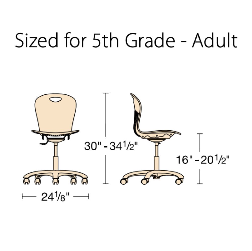 Virco ZTASK18 Zuma Series Mobile Task Chair with Wheels SchoolOutlet