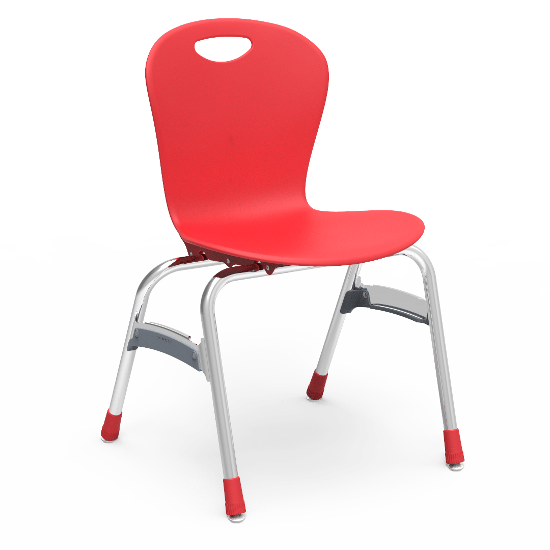 Virco ZU418 - Zuma Series 4-Legged Ergonomic Stack Chair, Contoured Seat/Back - 18" Seat Height (Virco ZU418) - SchoolOutlet