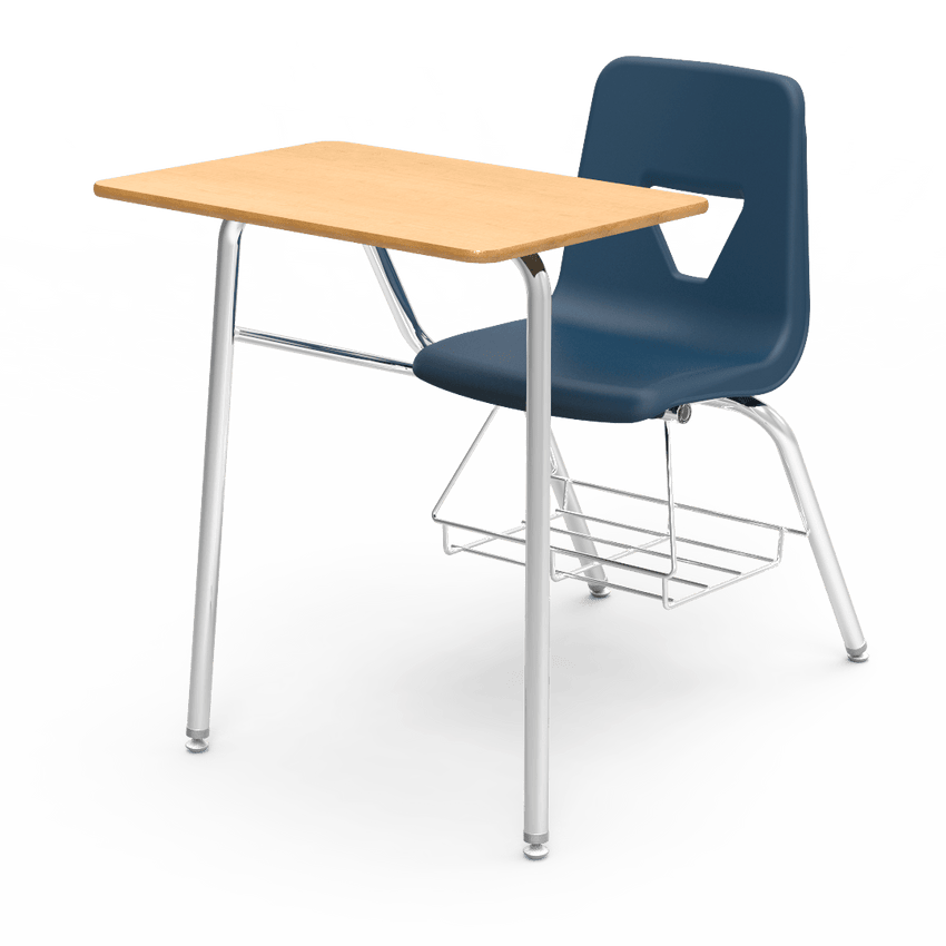 Virco 2400BR - Combo Desk with 18" Seat, 18" x 24" Laminate Top, bookrack (Virco 2400BR) - SchoolOutlet