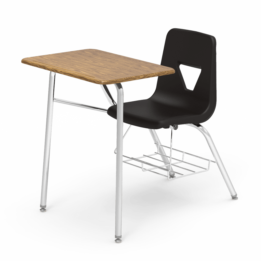 2400BRM - Combo Desk with 18" Seat, 18" x 24" Hard Plastic Top, bookrack (Virco 2400BRM) - SchoolOutlet