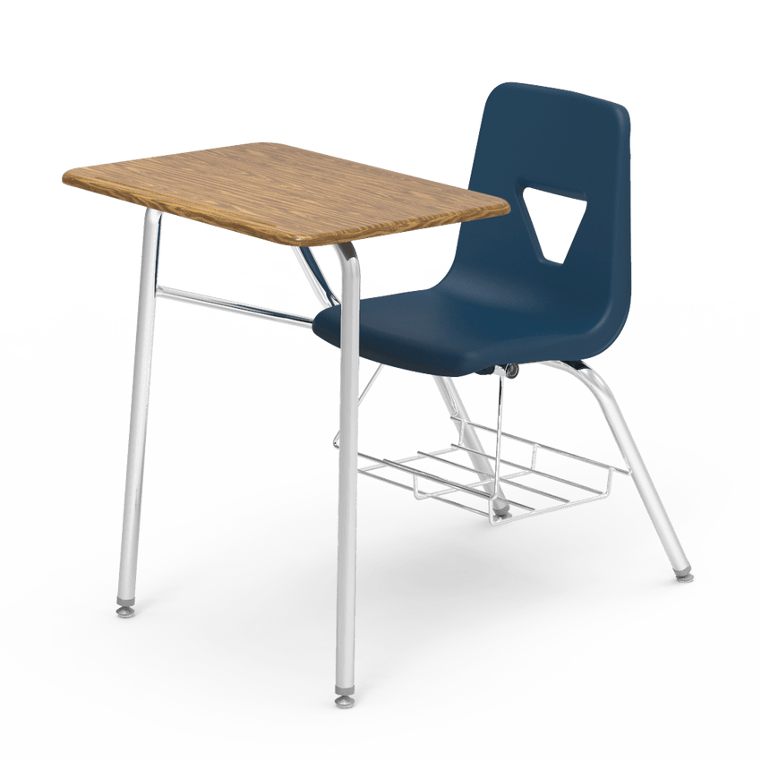 2400BRM - Combo Desk with 18" Seat, 18" x 24" Hard Plastic Top, bookrack (Virco 2400BRM) - SchoolOutlet