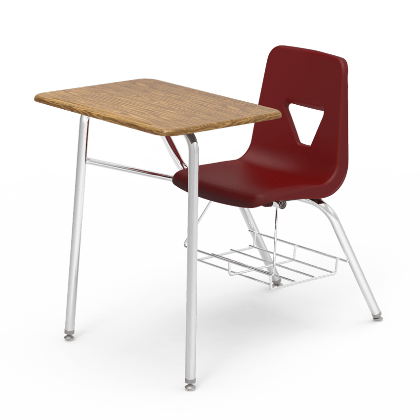2400BRM - Combo Desk with 18" Seat, 18" x 24" Hard Plastic Top, bookrack (Virco 2400BRM) - SchoolOutlet