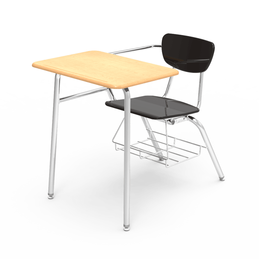 Virco 3400BRL Student Combo Desk with 18" Hard Plastic Seat, 18" x 24" Laminate Top, bookrack for School and Classrooms - SchoolOutlet