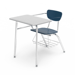 Virco 3400BRL Student Combo Desk with 18" Hard Plastic Seat, 18" x 24" Laminate Top, bookrack for School and Classrooms