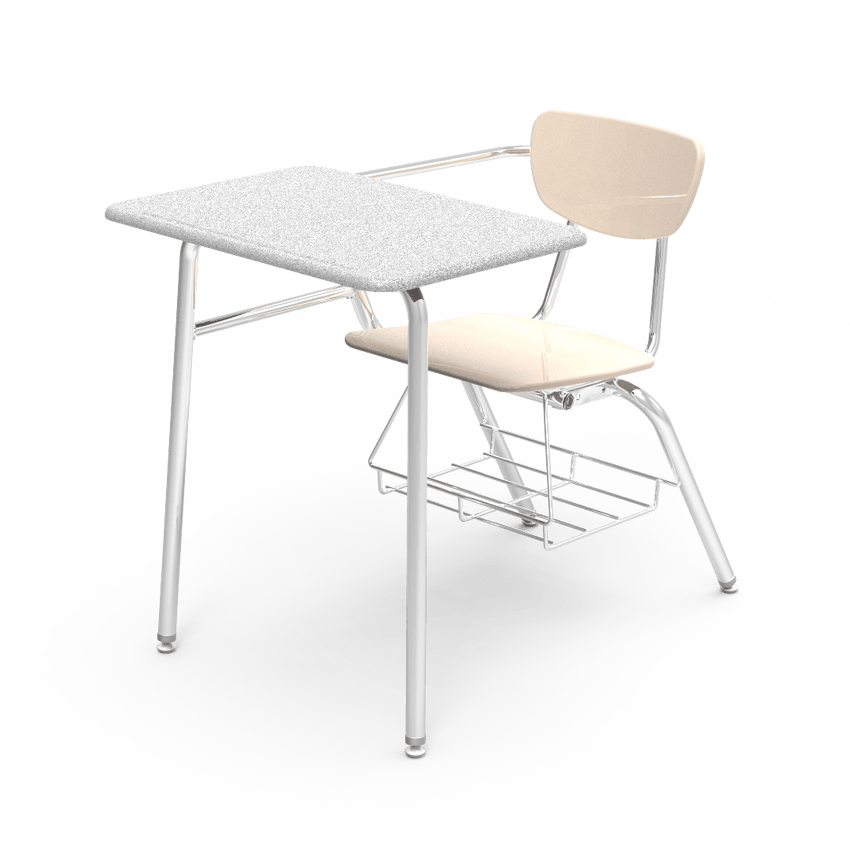 Virco 3400BRL Student Combo Desk with 18" Hard Plastic Seat, 18" x 24" Laminate Top, bookrack for School and Classrooms - SchoolOutlet