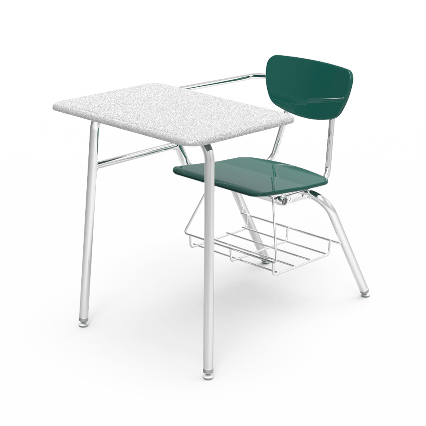 Virco 3400BRL Student Combo Desk with 18" Hard Plastic Seat, 18" x 24" Laminate Top, bookrack for School and Classrooms - SchoolOutlet