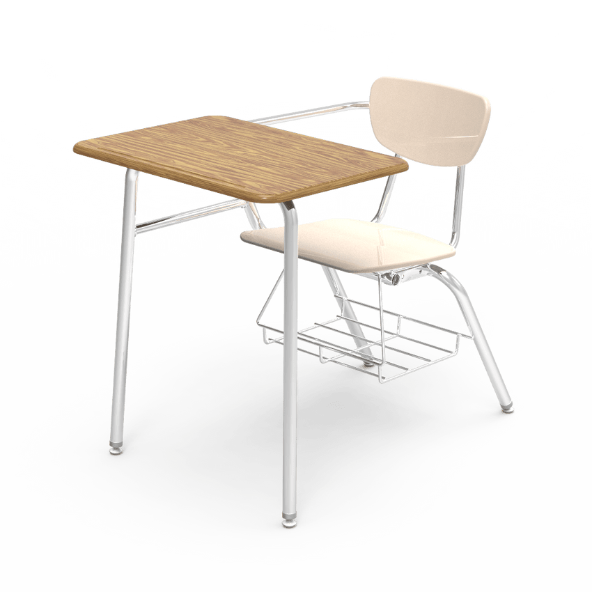 Virco 3400BRM Student Combo Desk with 18" Hard Plastic Seat, 18" x 24" Hard Plastic Top, bookrack for School and Classrooms - SchoolOutlet