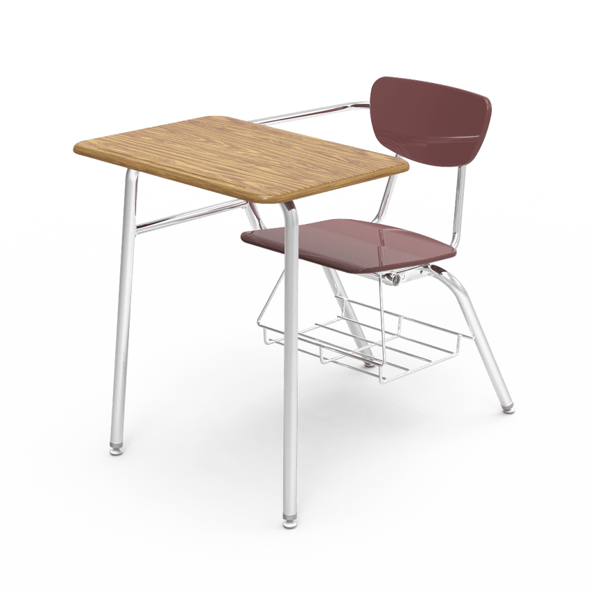 Virco 3400BRM Student Combo Desk with 18" Hard Plastic Seat, 18" x 24" Hard Plastic Top, bookrack for School and Classrooms - SchoolOutlet